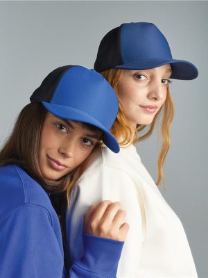 Atlantis Dempo 5 Panel Unstructured Mid Profile Mid Visor Textured Stretch Recycled Trucker Cap Adult - Image 1