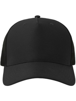 Atlantis Dempo 5 Panel Unstructured Mid Profile Mid Visor Textured Stretch Recycled Trucker Cap Adult - Image 7