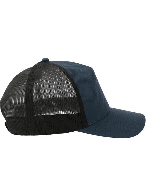 Atlantis Dempo 5 Panel Unstructured Mid Profile Mid Visor Textured Stretch Recycled Trucker Cap Adult