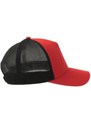 Atlantis Dempo 5 Panel Unstructured Mid Profile Mid Visor Textured Stretch Recycled Trucker Cap Adult - Image 22