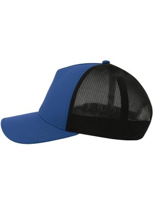 Atlantis Dempo 5 Panel Unstructured Mid Profile Mid Visor Textured Stretch Recycled Trucker Cap Adult - Image 25