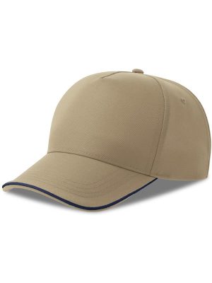 Atlantis Recy Five Piping 5 Panel Structured Mid Profile Curved Visor Recycled Cap Adult - Image 20
