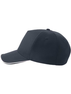 Atlantis Recy Five Piping 5 Panel Structured Mid Profile Curved Visor Recycled Cap Adult - Image 33