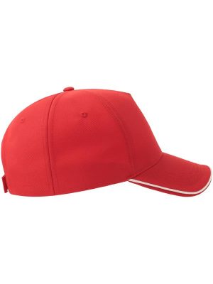 Atlantis Recy Five Piping 5 Panel Structured Mid Profile Curved Visor Recycled Cap Adult - Image 49