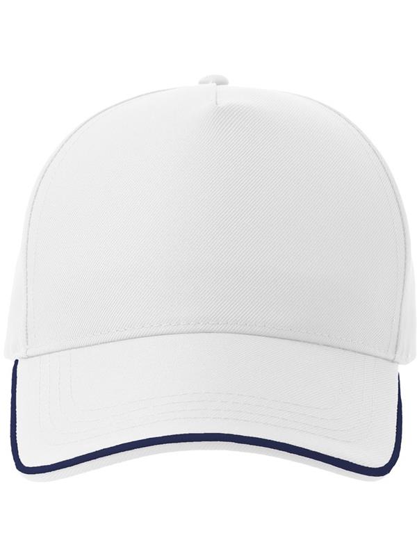 Atlantis Recy Five Piping 5 Panel Structured Mid Profile Curved Visor Recycled Cap Adult