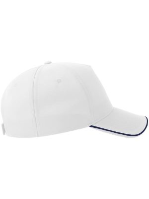 Atlantis Recy Five Piping 5 Panel Structured Mid Profile Curved Visor Recycled Cap Adult - Image 58