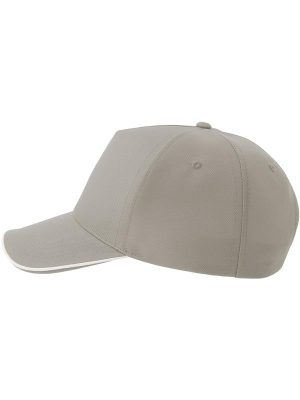 Atlantis Recy Five Piping 5 Panel Structured Mid Profile Curved Visor Recycled Cap Adult - Image 64