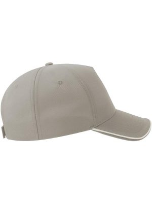Atlantis Recy Five Piping 5 Panel Structured Mid Profile Curved Visor Recycled Cap Adult - Image 65