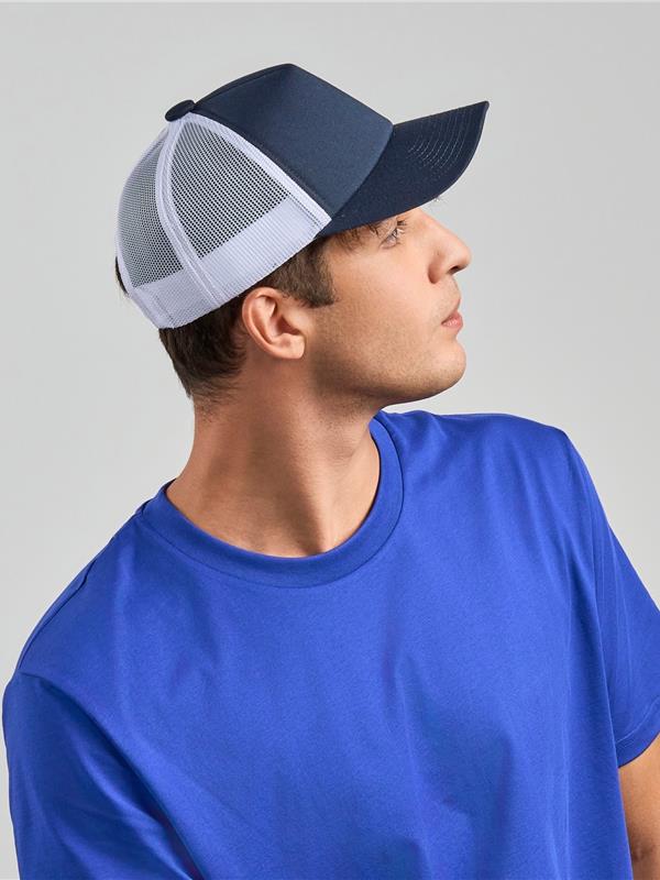 Atlantis Record S 5 Panel Structured High Profile Mid Visor Recycled Trucker Cap Adult