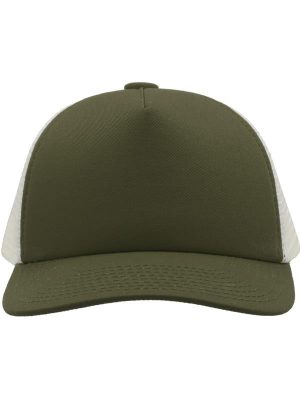 Atlantis Record Mid Visor 5 Panel Trucker Cap Adult - Image 10
