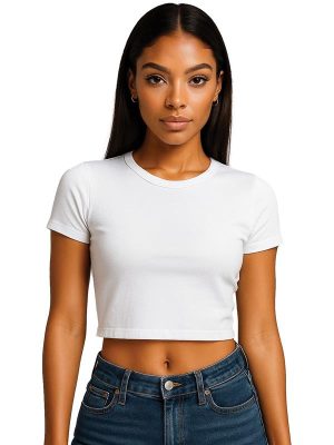 Casual Classics Premium Combed 220 Cropped Baby Tee Ladies - Image 39