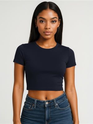Casual Classics Premium Combed 220 Cropped Baby Tee Ladies - Image 24