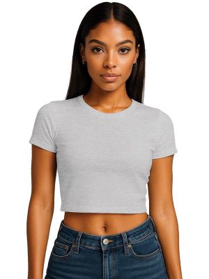 Casual Classics Premium Combed 220 Cropped Baby Tee Ladies - Image 3