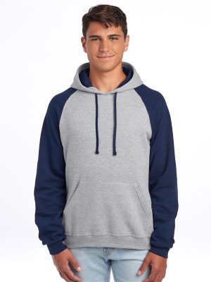 Jerzees Nublend Open End 275 Regular Fit Colour Block Raglan Hood Adult - Image 28