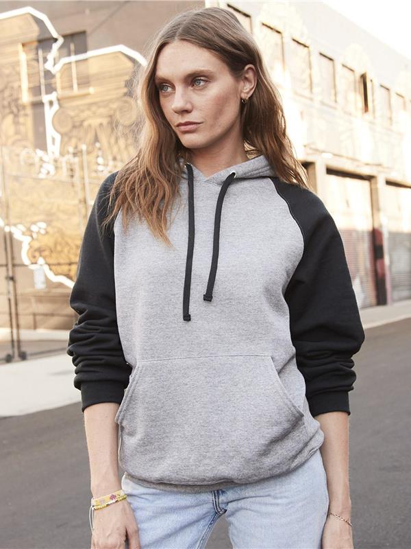 Jerzees Nublend Open End 275 Regular Fit Colour Block Raglan Hood Adult