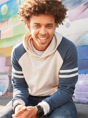 Jerzees Nublend Open End 275 Regular Fit Varsity Raglan Hood Adult - Image 11