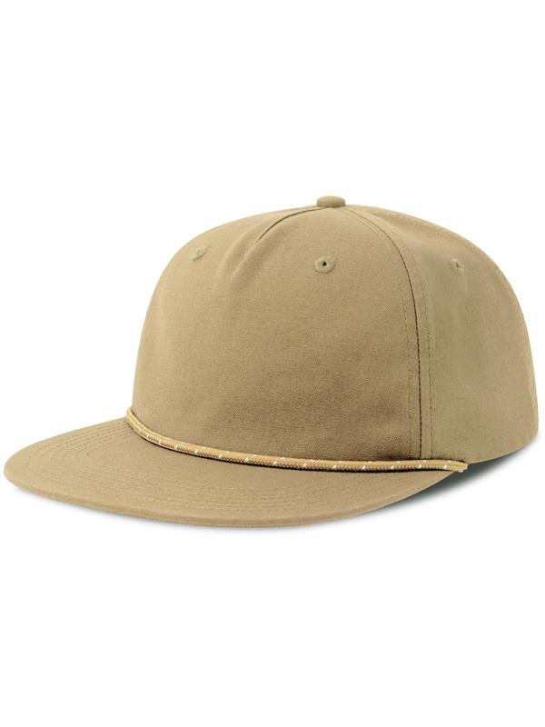 Atlantis Chao 5 Panel Unstructured Low Profile Flat Visor With Rope Organic Cap Adult