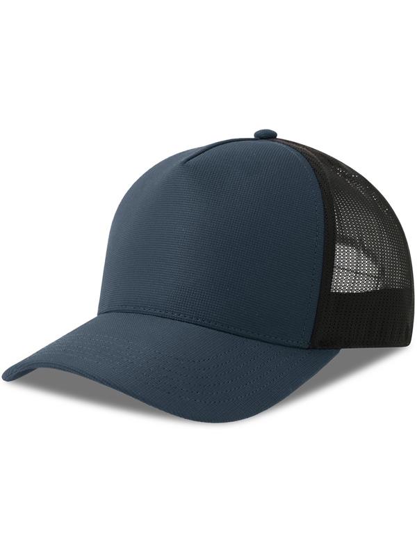 Atlantis Dempo 5 Panel Unstructured Mid Profile Mid Visor Textured Stretch Recycled Trucker Cap Adult