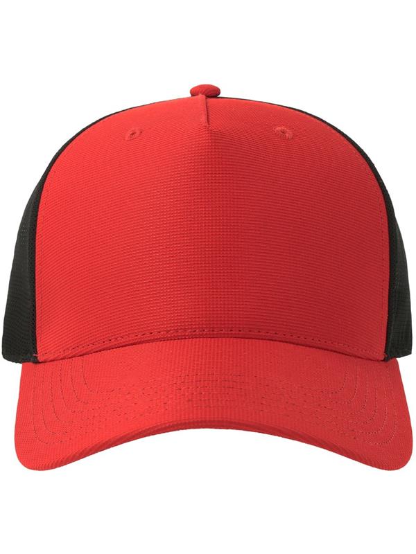 Atlantis Dempo 5 Panel Unstructured Mid Profile Mid Visor Textured Stretch Recycled Trucker Cap Adult