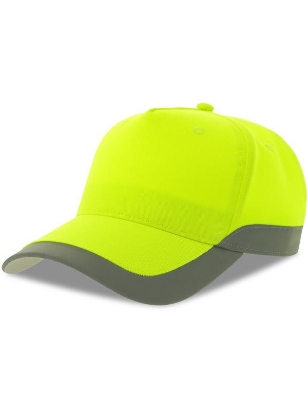 Atlantis Helpy S 5 Panel Structured High Profile Curved Visor Reflective Recycled Cap Adult