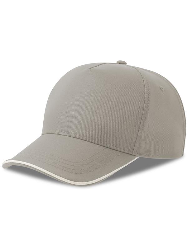 Atlantis Recy Five Piping 5 Panel Structured Mid Profile Curved Visor Recycled Cap Adult