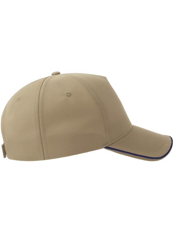Atlantis Recy Five Piping 5 Panel Structured Mid Profile Curved Visor Recycled Cap Adult