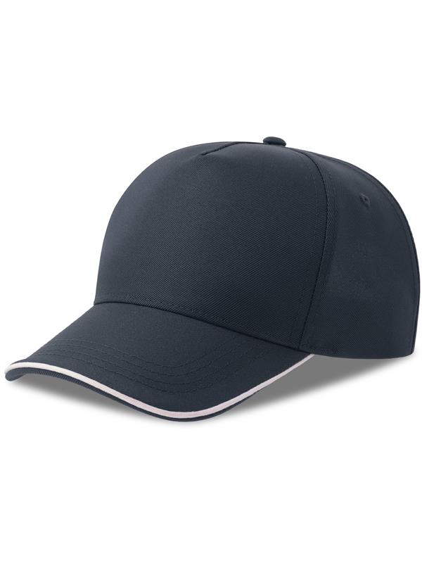 Atlantis Recy Five Piping 5 Panel Structured Mid Profile Curved Visor Recycled Cap Adult