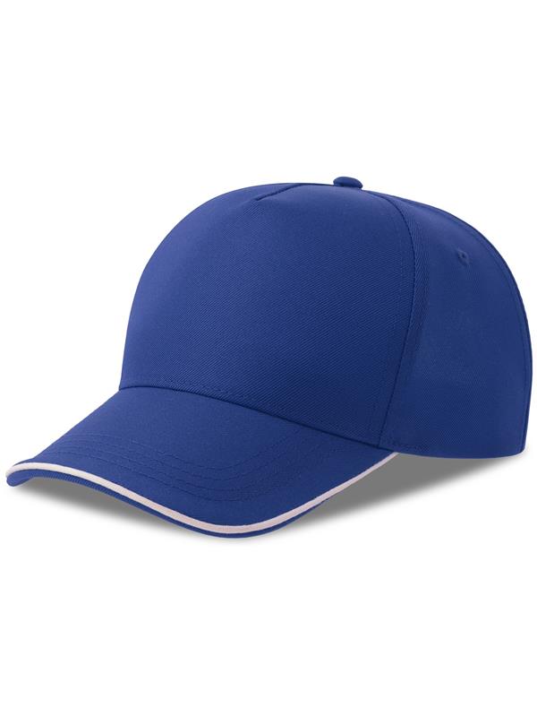 Atlantis Recy Five Piping 5 Panel Structured Mid Profile Curved Visor Recycled Cap Adult