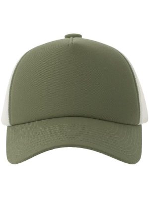 Atlantis Record S 5 Panel Structured High Profile Mid Visor Recycled Trucker Cap Adult - Image 65
