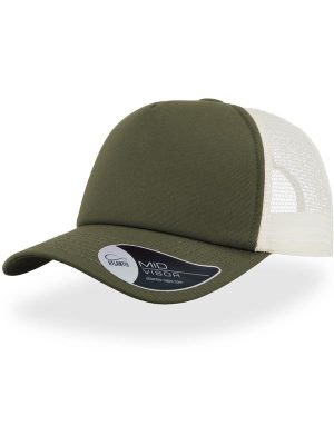 Atlantis Record Mid Visor 5 Panel Trucker Cap Adult - Image 31