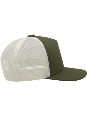 Atlantis Record Mid Visor 5 Panel Trucker Cap Adult - Image 34