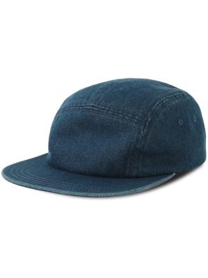 Atlantis Ruby 5 Panel Unstructured Low Profile Flat Visor Denim Recycled Camper Cap Adult - Image 23