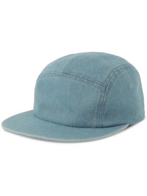 Atlantis Ruby 5 Panel Unstructured Low Profile Flat Visor Denim Recycled Camper Cap Adult - Image 28