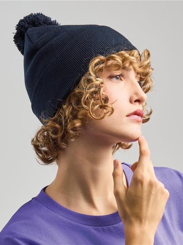 Atlantis Wind S Pompom Recycled Beanie Double Skin Cuffed