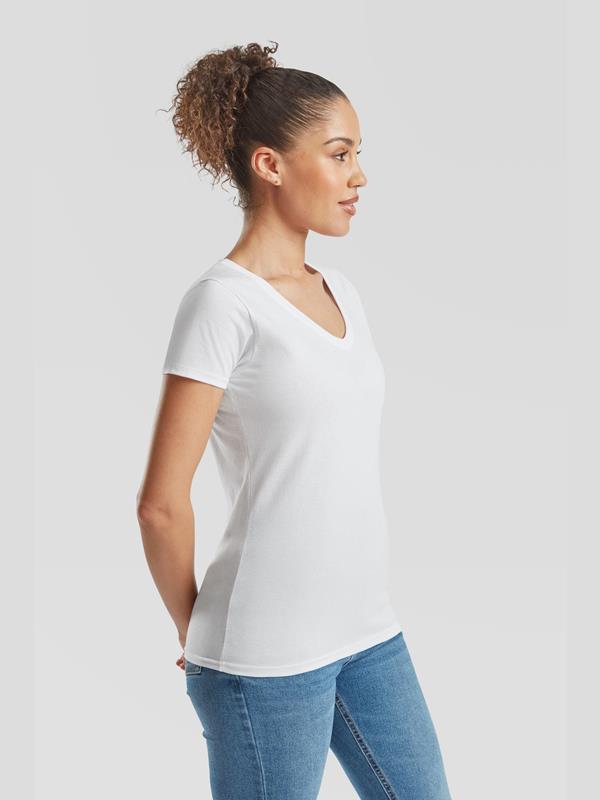 Fruit Of The Loom Valueweight Open End 165 Regular Fit V Neck Tee Ladies