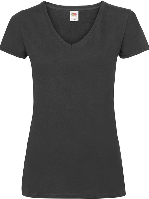 Fruit Of The Loom Valueweight Open End 165 Regular Fit V Neck Tee Ladies