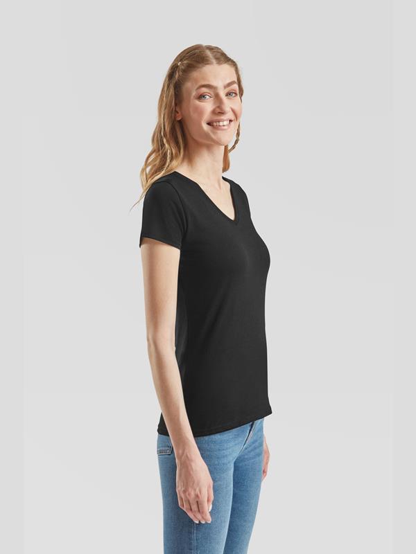 Fruit Of The Loom Valueweight Open End 165 Regular Fit V Neck Tee Ladies