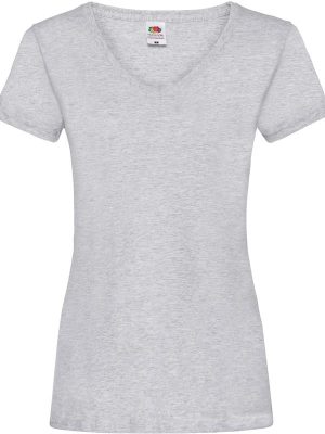 Fruit Of The Loom Valueweight Open End 165 Regular Fit V Neck Tee Ladies - Image 14