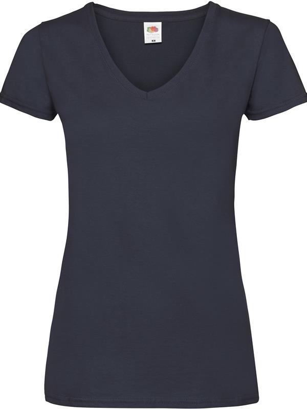 Fruit Of The Loom Valueweight Open End 165 Regular Fit V Neck Tee Ladies