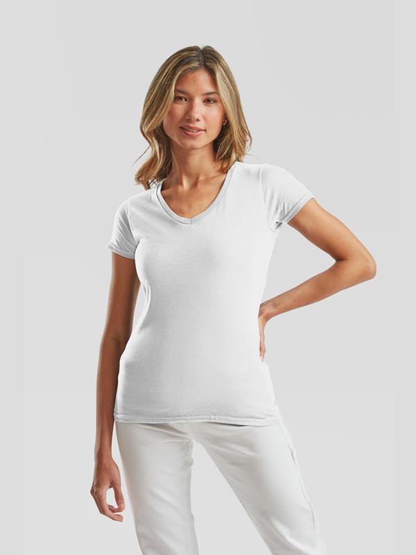 Fruit Of The Loom Iconic Combed 150 Regular Fit V Neck Tee Ladies