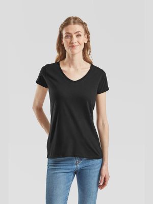 Fruit Of The Loom Iconic Combed 150 Regular Fit V Neck Tee Ladies - Image 5