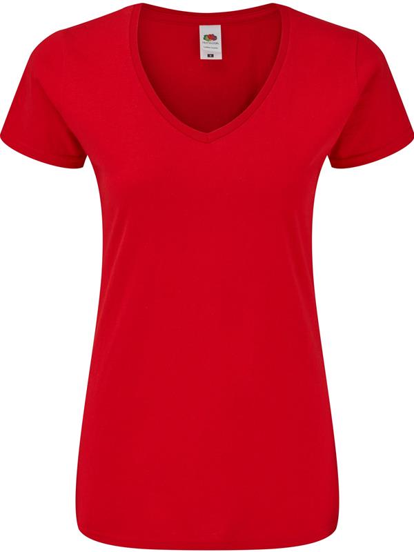 Fruit Of The Loom Iconic Combed 150 Regular Fit V Neck Tee Ladies