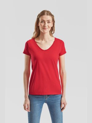 Fruit Of The Loom Iconic Combed 150 Regular Fit V Neck Tee Ladies - Image 23