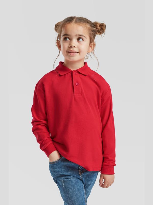 Fruit Of The Loom 6535 Open End 180 Regular Fit LS Polo Kids