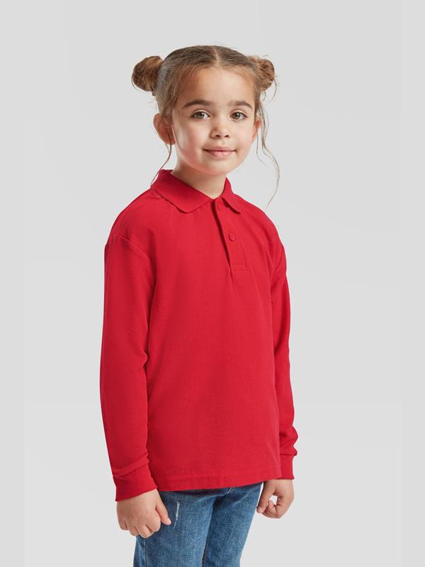 Fruit Of The Loom 6535 Open End 180 Regular Fit LS Polo Kids