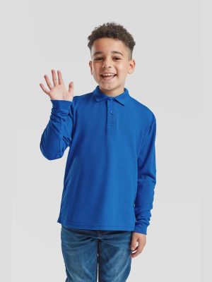 Fruit Of The Loom 6535 Open End 180 Regular Fit LS Polo Kids - Image 8