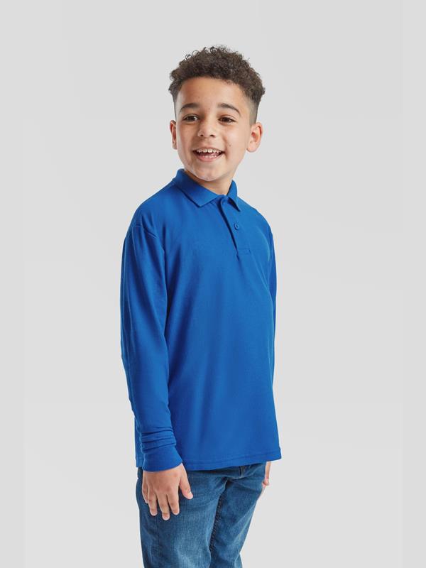 Fruit Of The Loom 6535 Open End 180 Regular Fit LS Polo Kids