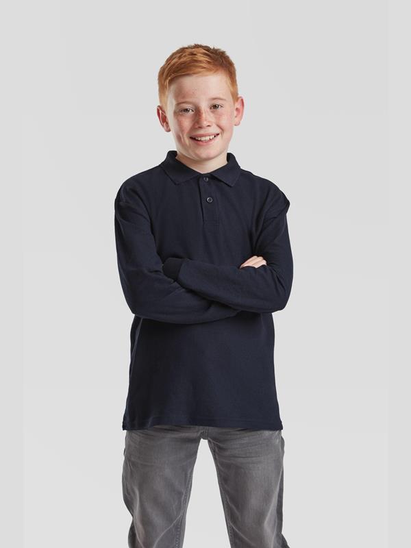 Fruit Of The Loom 6535 Open End 180 Regular Fit LS Polo Kids
