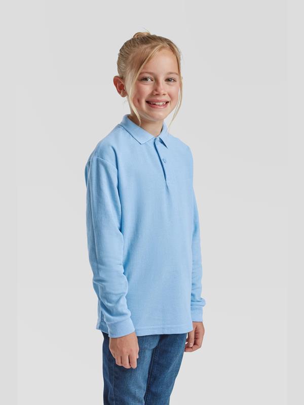 Fruit Of The Loom 6535 Open End 180 Regular Fit LS Polo Kids