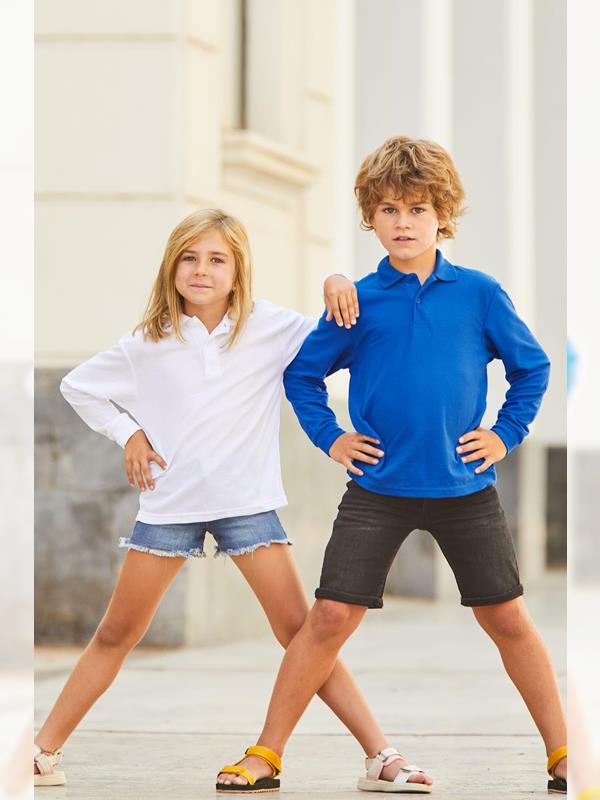 Fruit Of The Loom 6535 Open End 180 Regular Fit LS Polo Kids